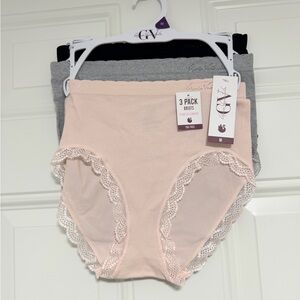 Gloria Vanderbilt 3-Pack Cotton Briefs in Pink, Gray, and Black